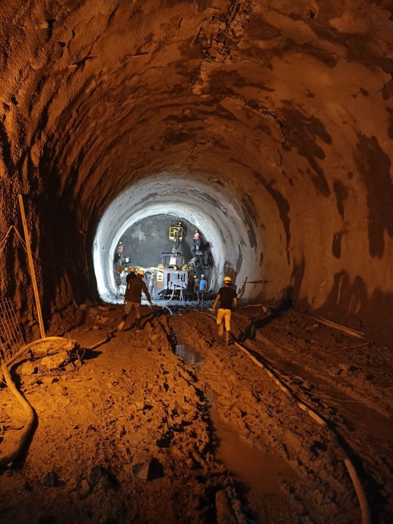 Tunneling in progress at one of the worksites of the NFR’s Dhansiri-Zubza broad-gauge rail line. (Photo Courtesy: NFR official)